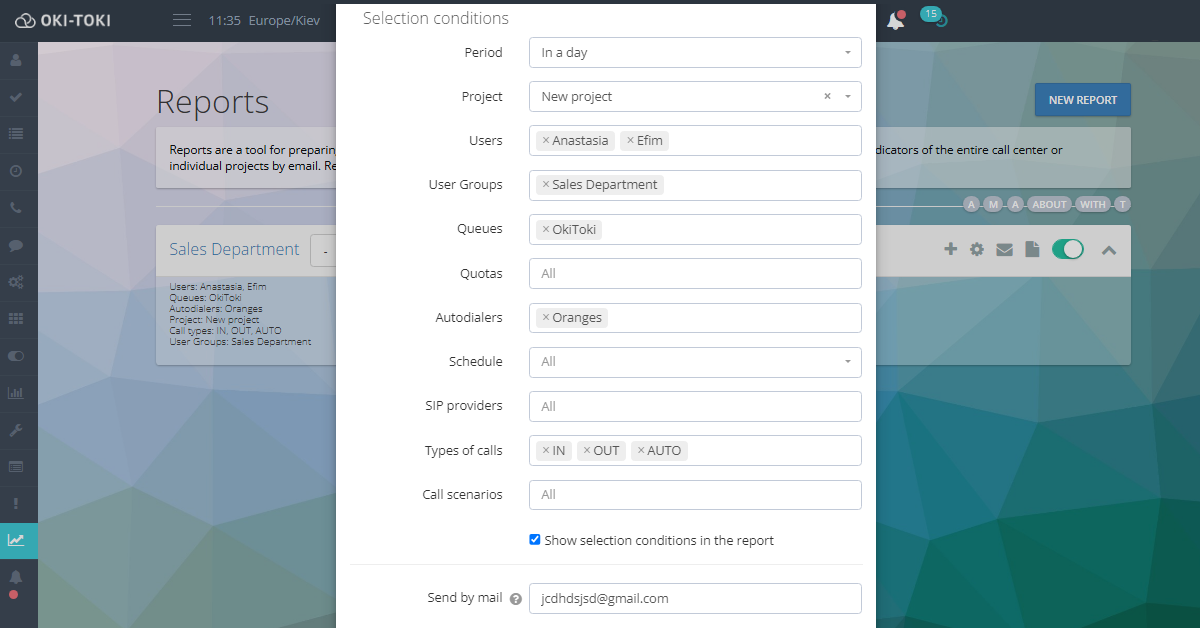 Selection conditions