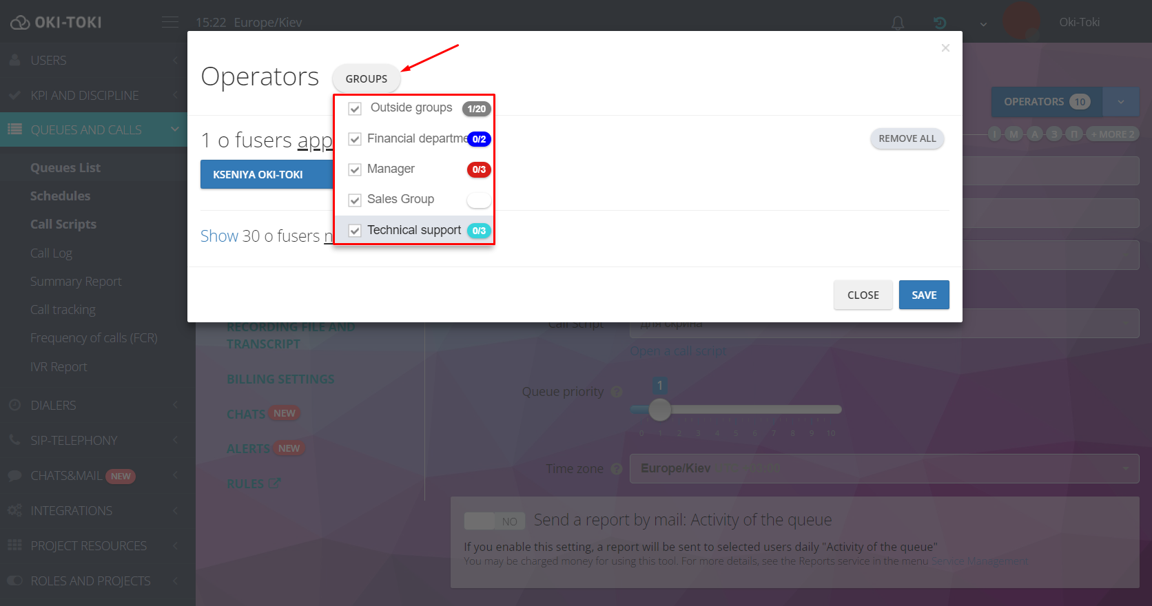 Assigning a group of agents to a queue