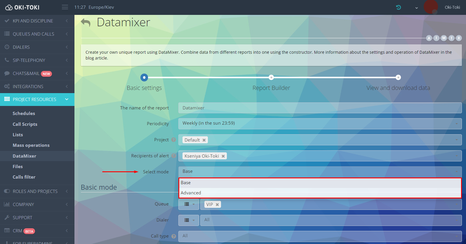 Modes of DataMixer